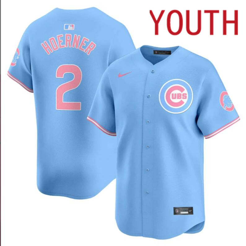 Youth Chicago Cubs #2 Hoerner blue 2024 Nike MLB jersey